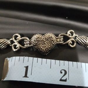 Beautiful silver color bracelet with heart